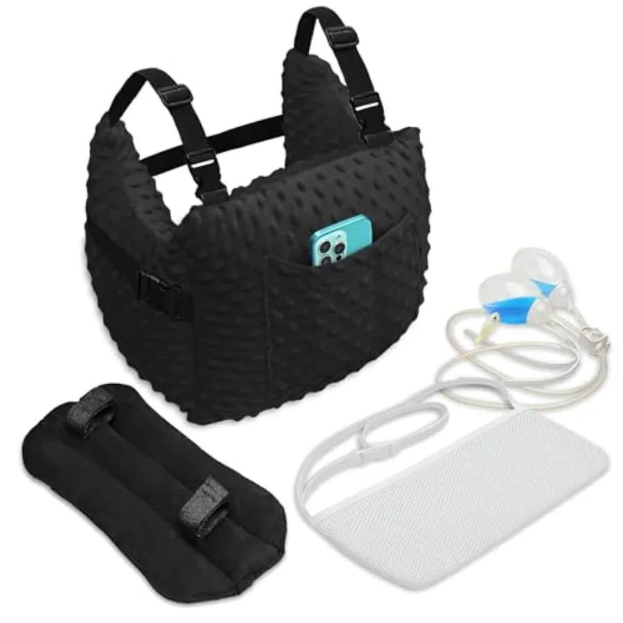 

Mastectomy Recovery Pillow + Strap, Seat Belt Cover and Shower Lanyard Post-Op Essentials, Breast Augmentation/Reduction and Ma