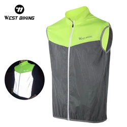 WEST BIKING Cycling Vest Windproof MTB Bike Bicycle Breathable Reflective Clothing Men Women Safety Sleeveless Cycling Jacket