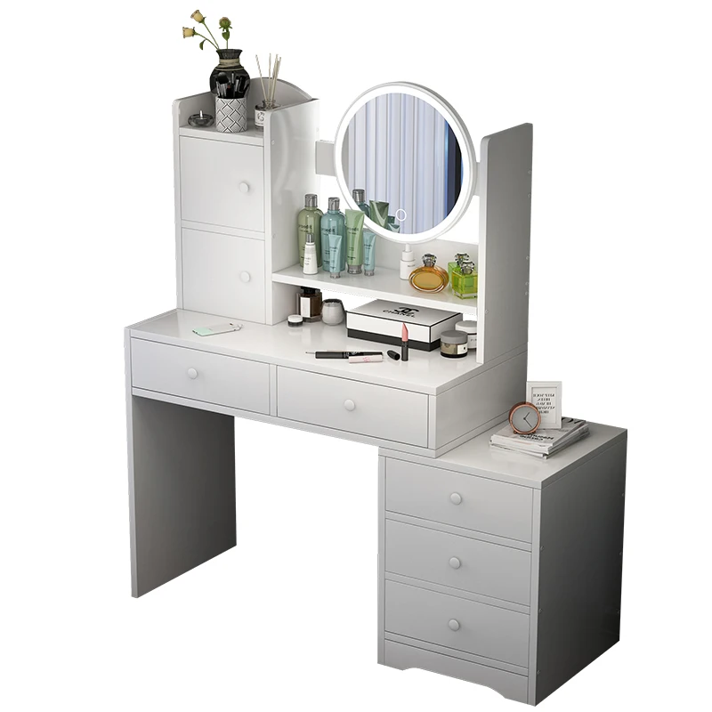 Nordic light luxury light storage cabinets integrated modern simple small bedroom online celebrity ins dressing table