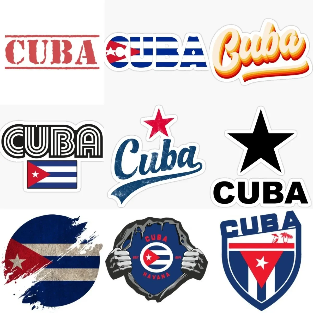 Creative Cuba Flag Badge Sticker for Decorate Car Motorcycle Truck Window Fridge Room Table Decal Accessories Customizable
