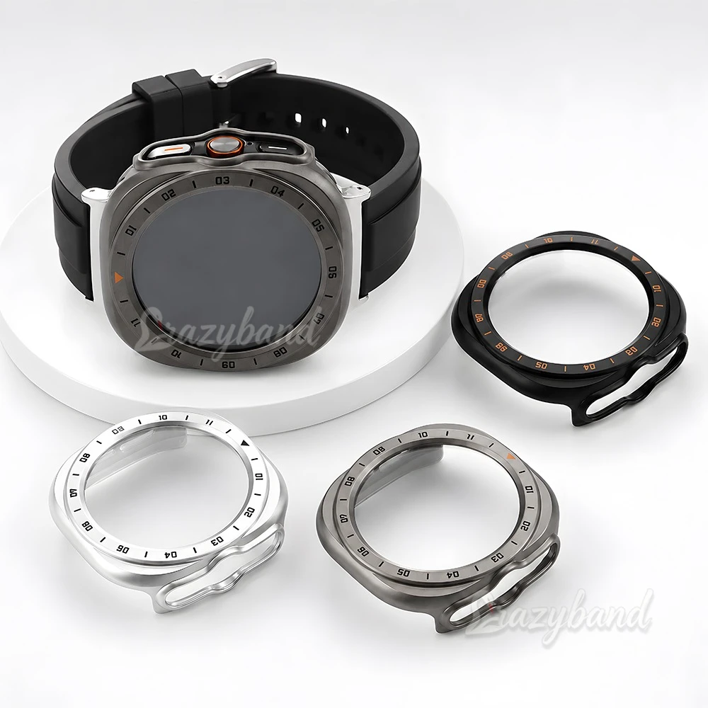 Funda de PC + Cristal para Samsung Galaxy Watch Ultra 2, Protector de Pantalla de Vidrio Templado, Funda Rígida Hueca de PC, Cubierta para Galaxy Watch Ultra 2026