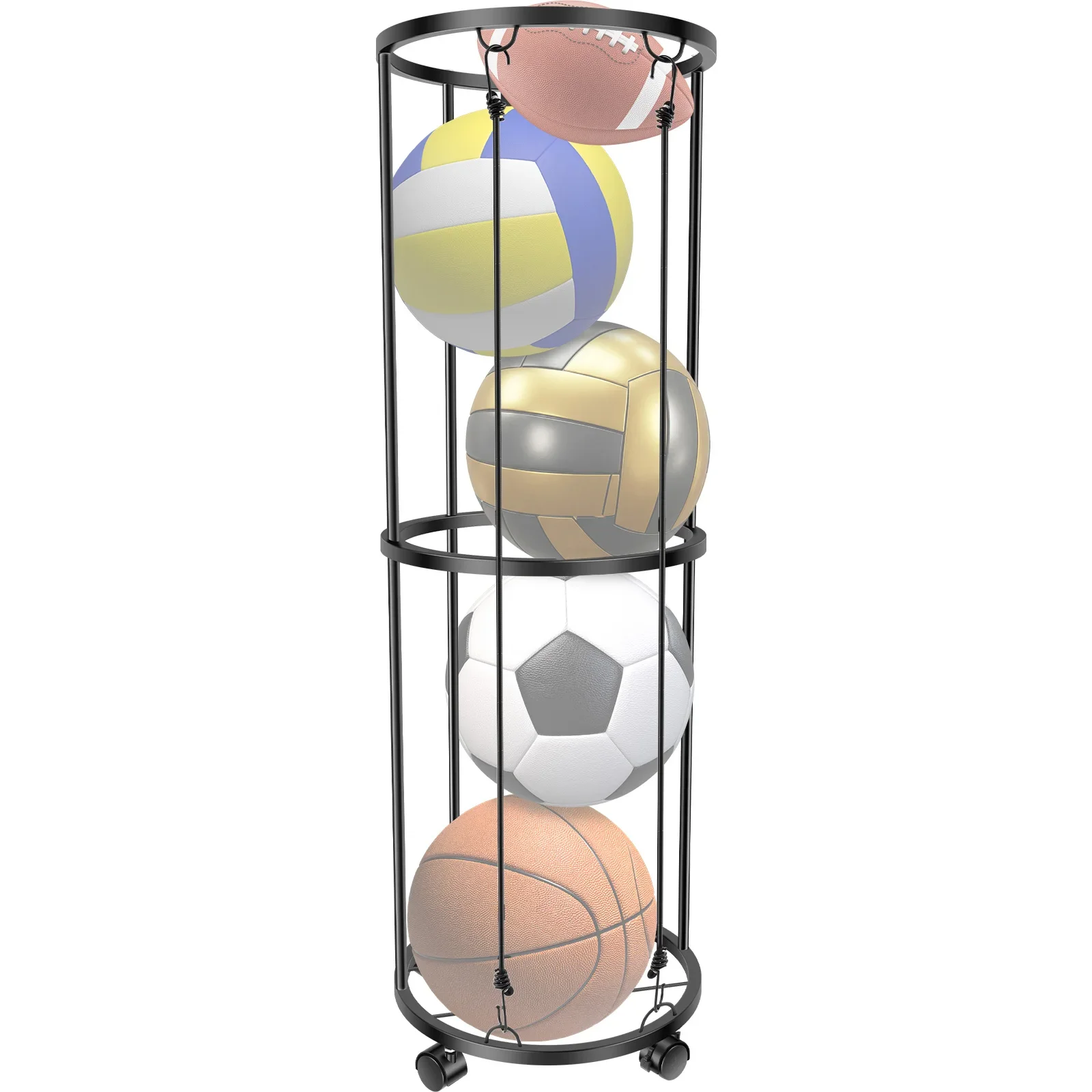

Vertical Ball Racks Sports Equipment Organizer Indoor Outdoor Rolling Children Basketball Storage Rack Volleyball Stand Holder
