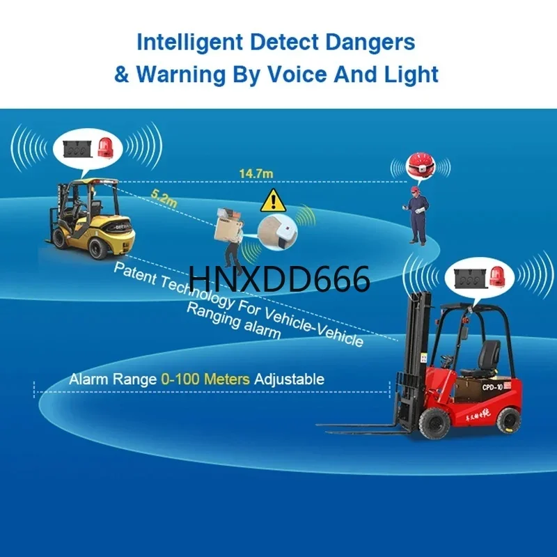 Forklifts Pedestrians Vehicles Anti-Collision UWB Proximity Remote Starter for Warehouse Safety Alert System