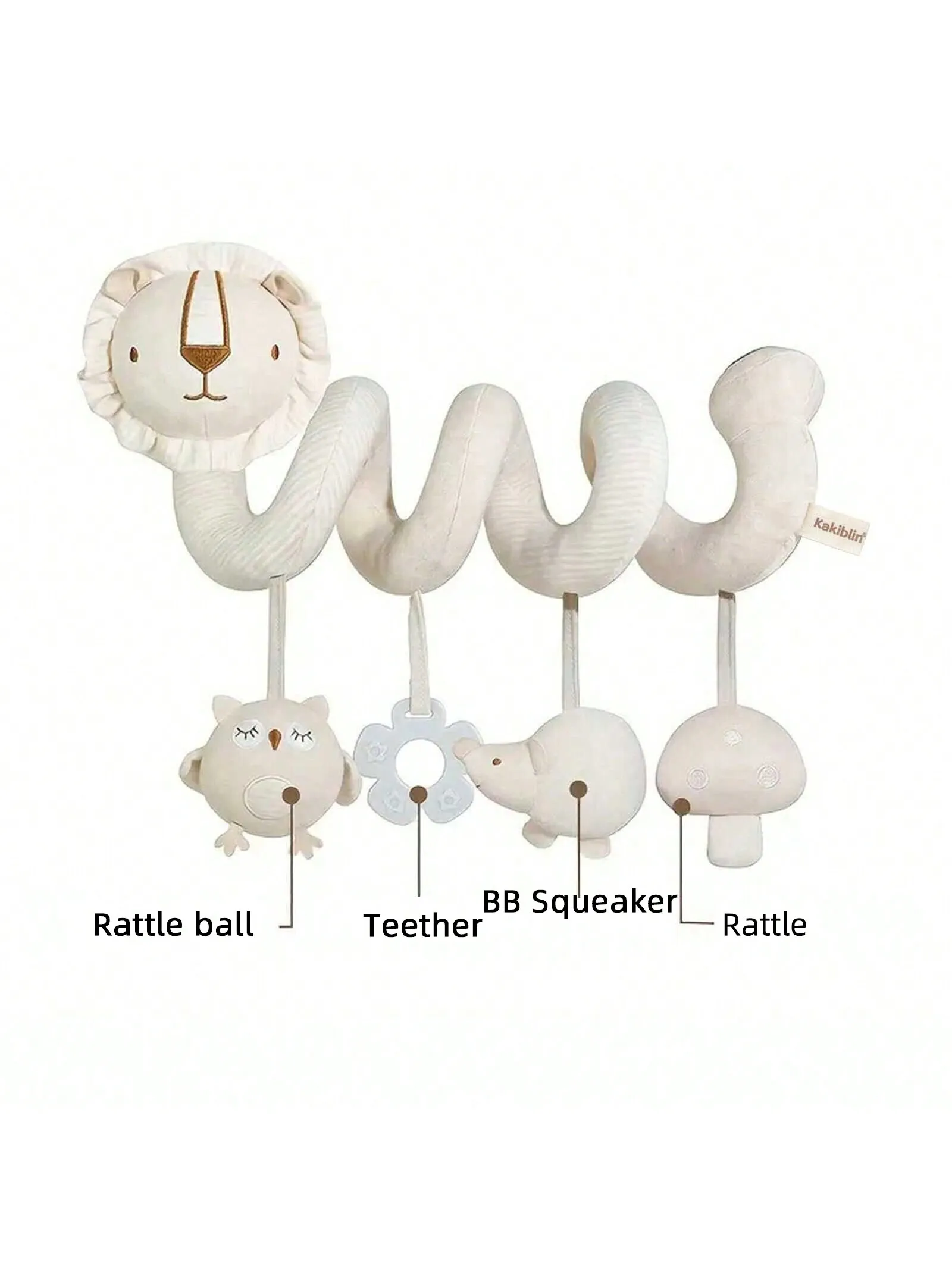 ของเล่นแขวนรถสำหรับเด็กทารก 1 ชิ้น, ของเล่นติดรถเข็นเด็ก, ของเล่นติดเบาะรถ, ของเล่นติดราวเปลเด็กพร้อมกระดิ่ง, ของเล่นตุ๊กตาแบบหมุนได้