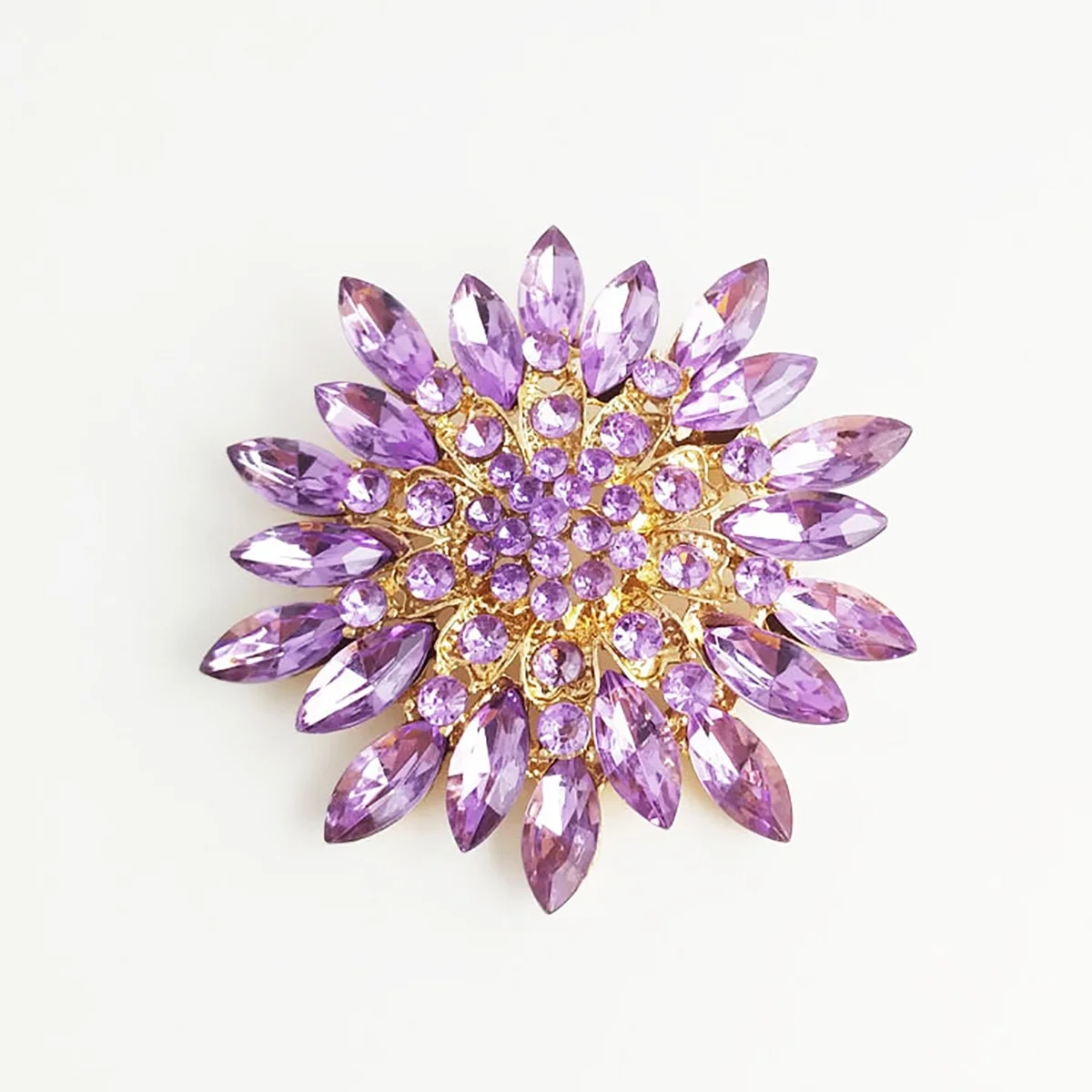 المتقدمة الكورية كريستال مجوهرات بروش الزفاف تحت عنوان حجر الراين حجر الراين الثابتة دبوس المرأة معطف الصدر زهرة التبعي #5