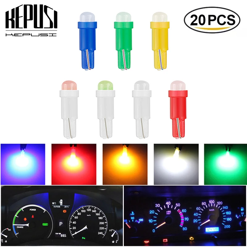 20x T5 LED Light Mini Wedge Bulb PC74 Lamp Car Replacement Dashboard Instrument Panel Light for Suzuki Swift Grand Vitara