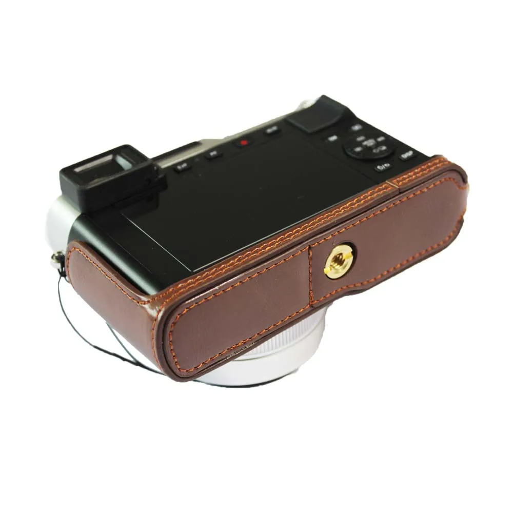 

Для Leica D-LUX7 D-LUX 7 D7 с отверстием для аккумулятора, высококачественный чехол для камеры из искусственной кожи, сумка на половину тела, ремешок из натуральной кожи