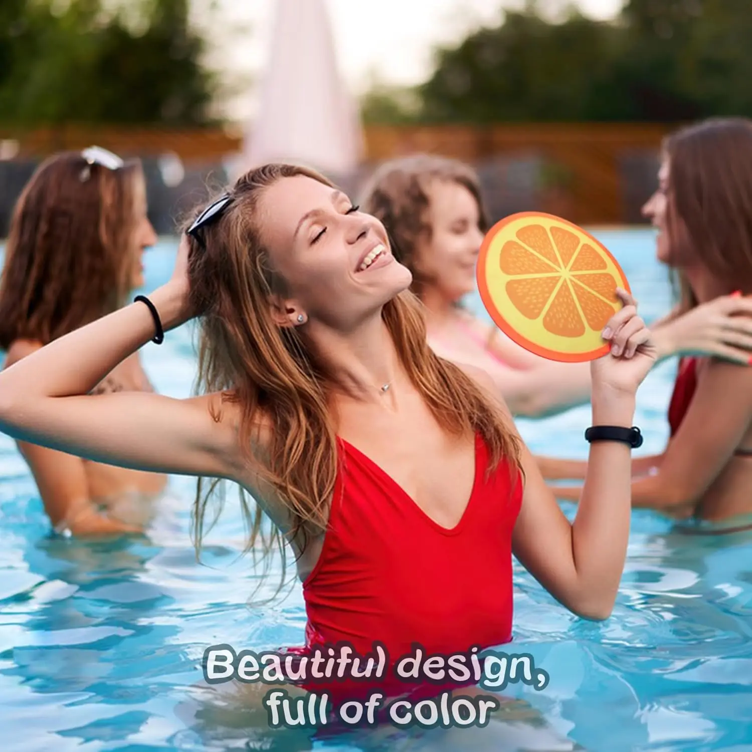 Round Foldable Hand Fans, Fruit Style Handheld Folding Fan for Summer Events, Outdoor Travel, Festival Party Decorations
