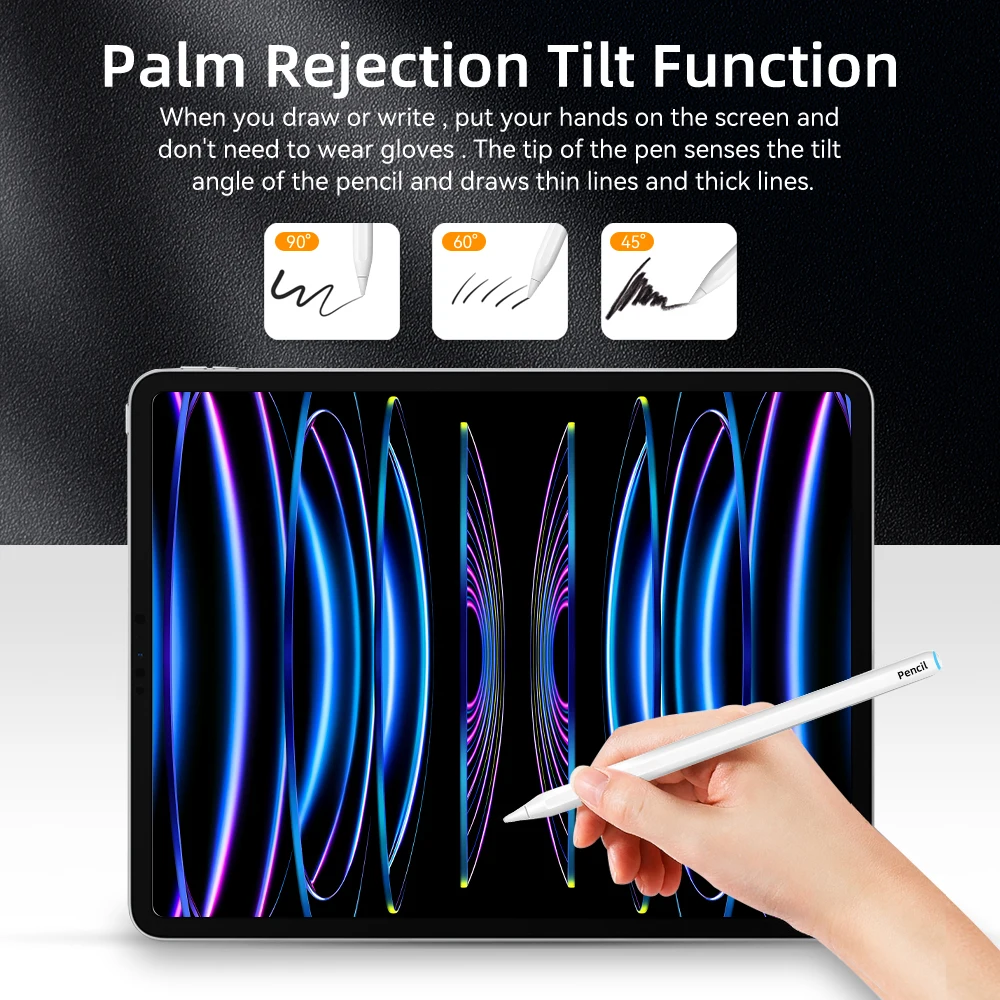 For Apple iPad Pencil Bluetooth Stylus Palm Rejection for iPad Pro 13 M4 12.9 M2 Air 11 M2 10.9 10 9 8 7 Touch Pen Tablet Pen