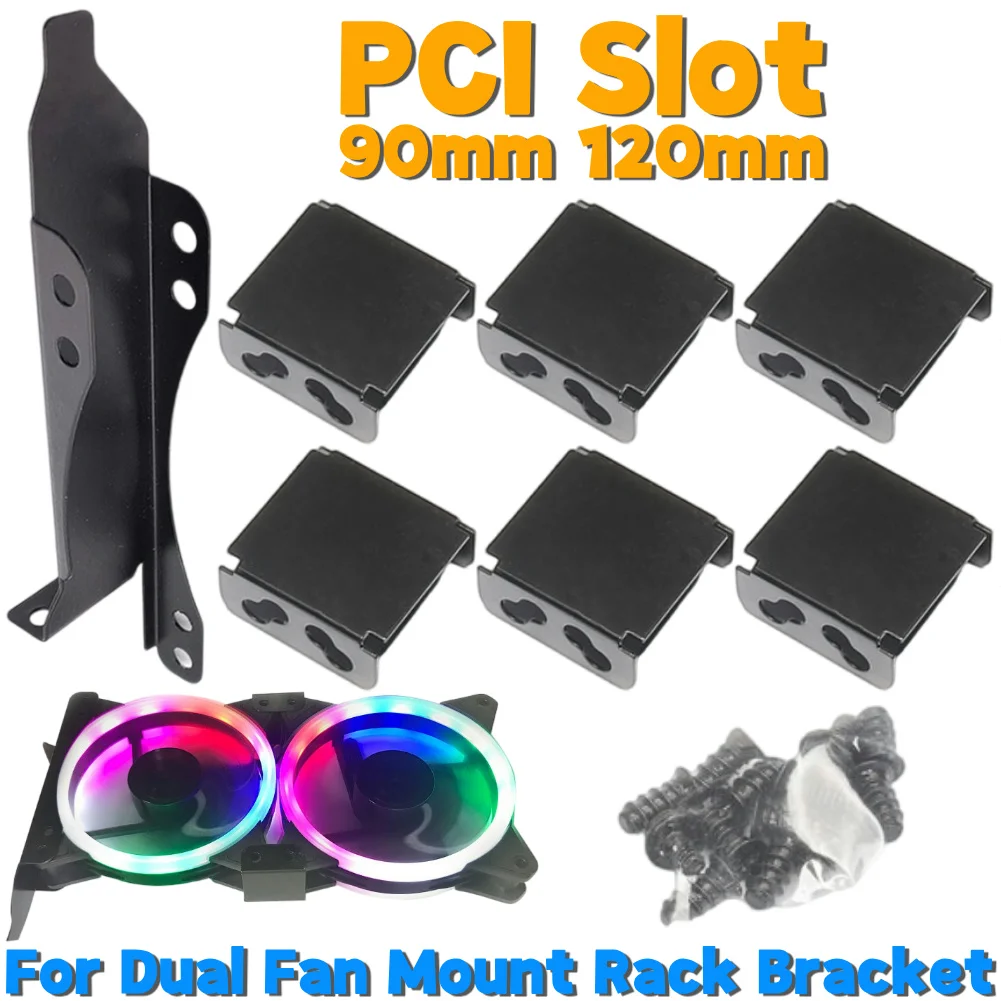 Graphics Card Cooler Dual Fan Mount Rack PCI Slot Bracket for 90mm 120mm Fan