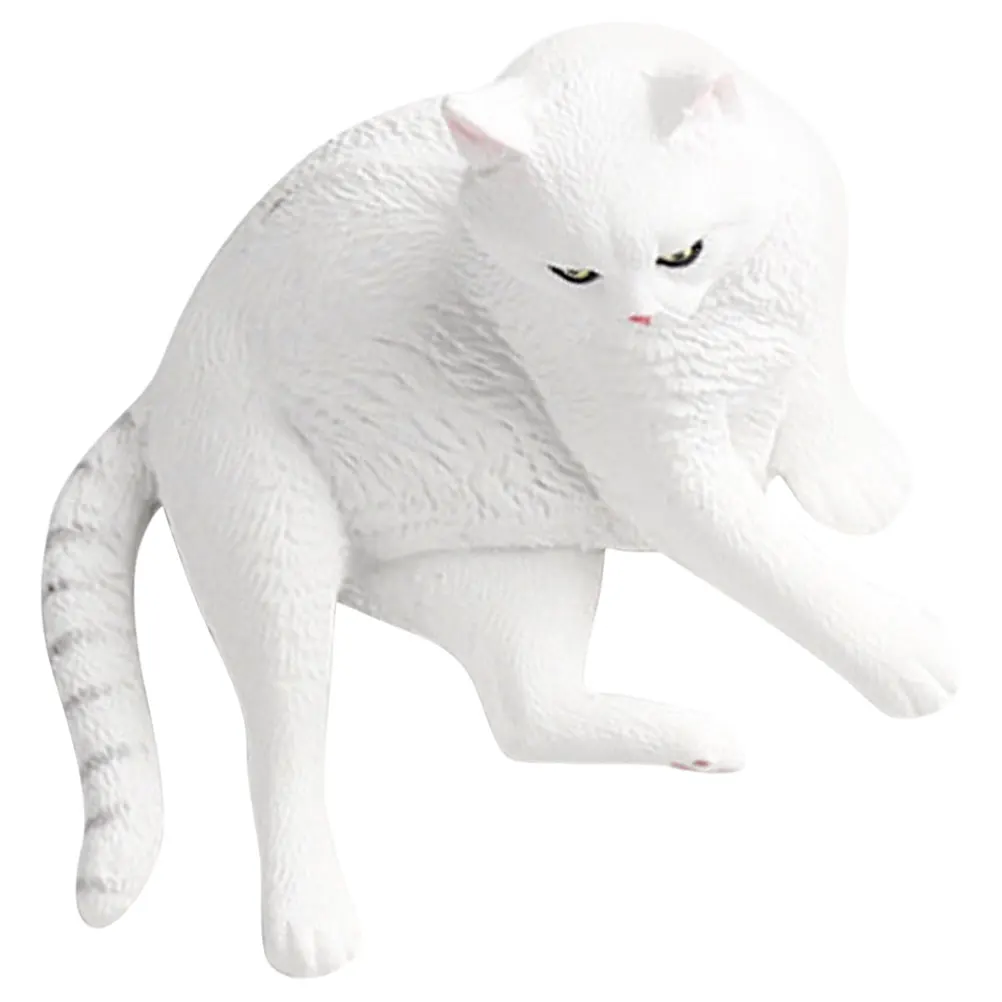 

Exquisite White Cat Statue Fine Detail Cat Garden Decor for Outdoor Yard Lawn Festive Scene Decoration Accessory