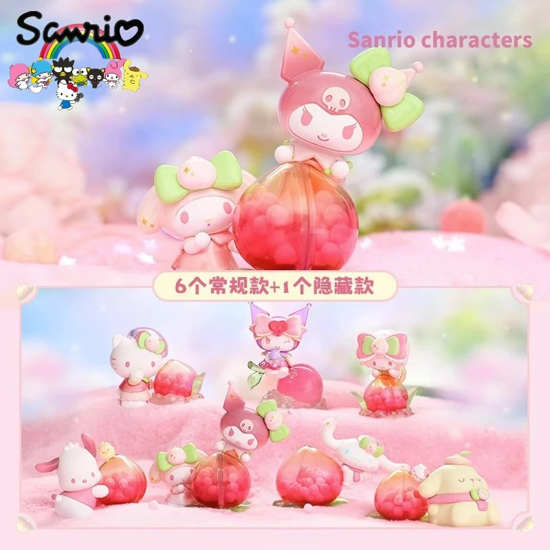 

MINISO Sanrio персонажи слепая Boxvitality Peach Paradise Serise Mystery Box Kawaii модель игрушки для детей праздничный подарок натуральная ﻿