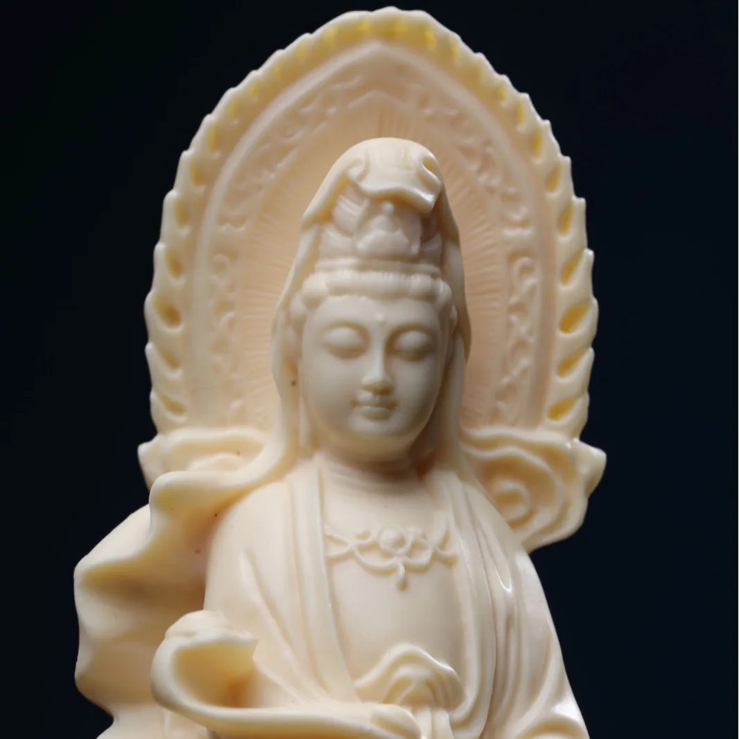 Cz engraved ruyi royal dragon guanyin bodhisattva buddha statue xuanwu pass wooden crafts ornaments
