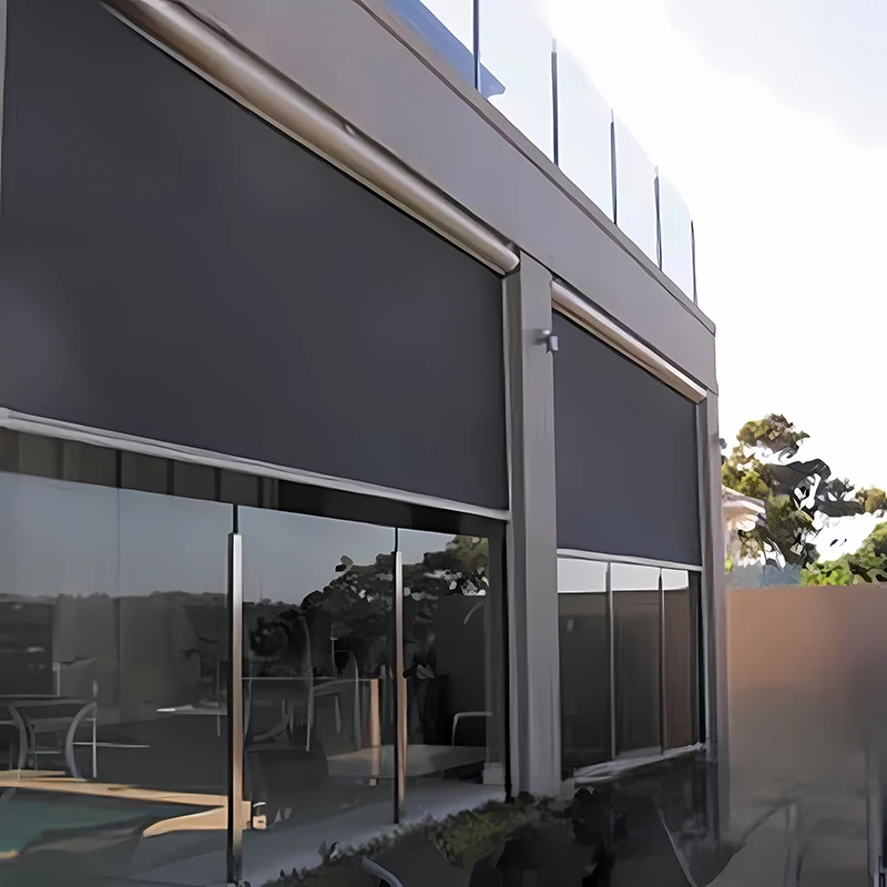 Pare-soleil électrique résistant au vent: auvent de cour et terrasse de villa, rideau d'ombrage solaire 3x3