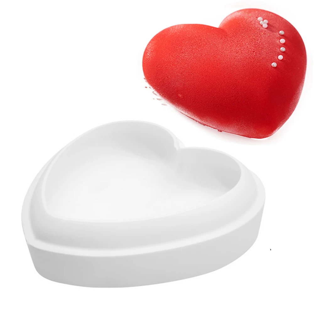 Silicone Heart Shaped Cake Mold 19cm Baking Tray for Chocolate Mousse Dessert Cheesecake