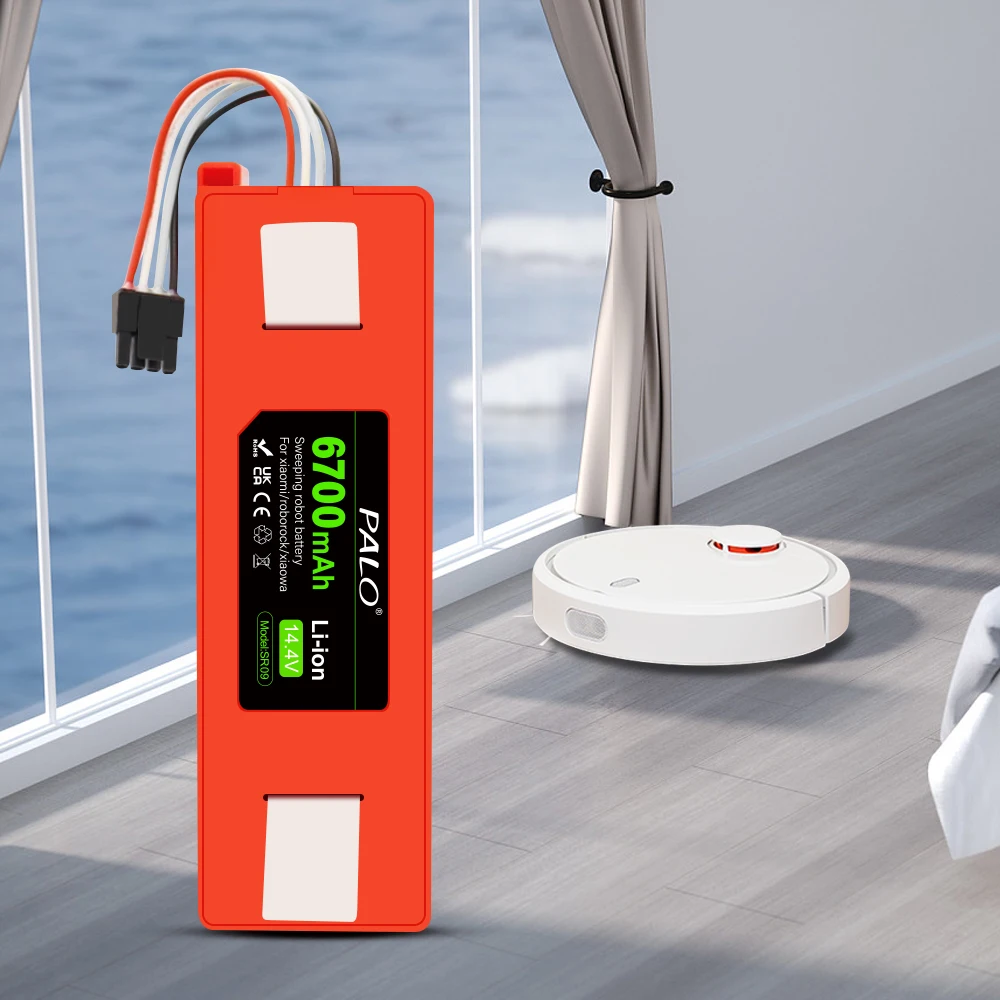 14.4V 6700mAh Robotic Vacuum Cleaner Replacement Battery For Xiaomi Roborock S55 S60 S65 S50 S51 S5 MAX S6 Parts BRR-2P4S-5200S
