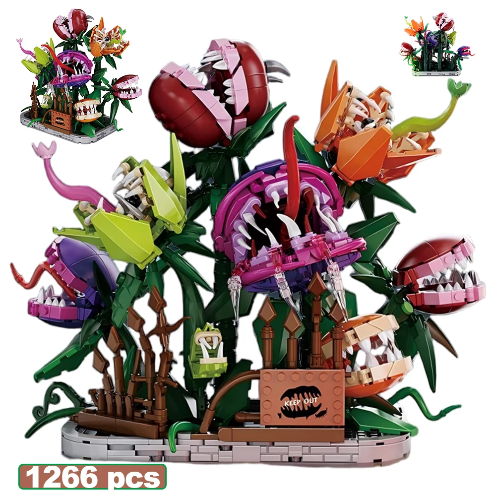 

1266pcs Moc Human-Eating Flower Manor Building Blocks Castle Creative Home Decor Model Bricks Educational Toy Top Gift Choice