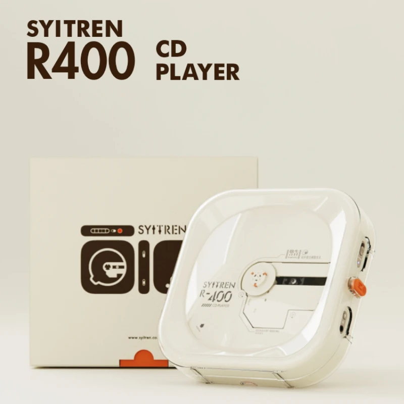 Syitren R400 pemutar CD Retro, Album pendengaran profesional, Walkman musik berkualitas tinggi, hadiah liburan isi ulang Bluetooth 5.3