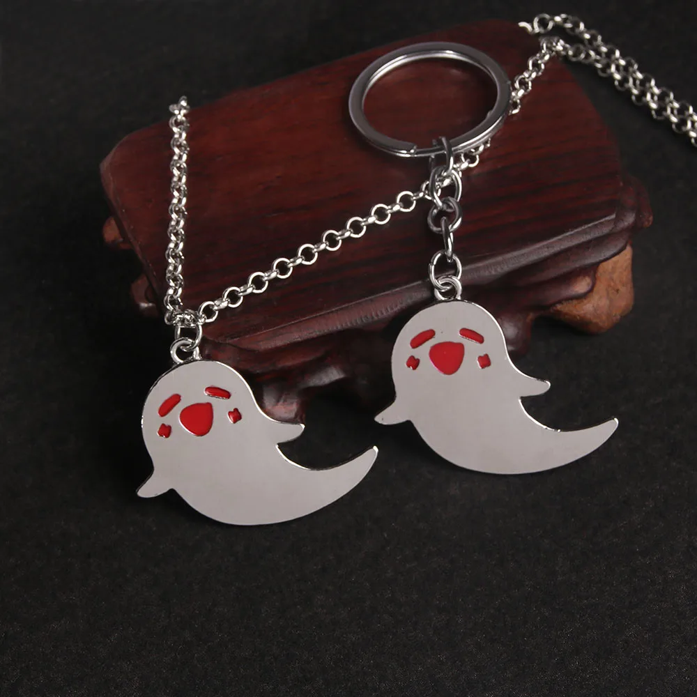 Game Genshins Impacts Necklace Hu Tao Cute Ghost An Mystery Method Pendant Necklace For Women Men Cosplay