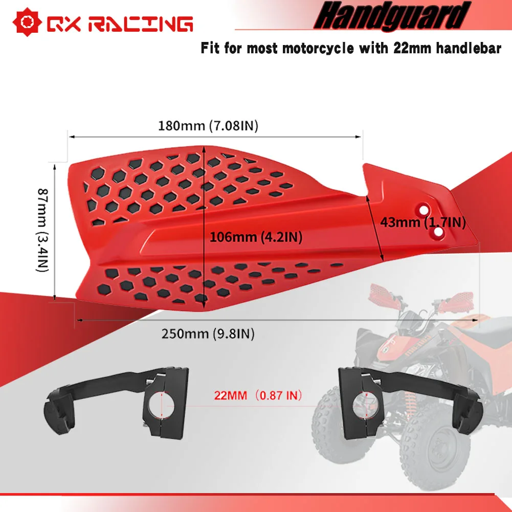 Motocicleta Sujeira Pit Bike Handguard, Motocross ATV Handguard, Protetor de Handbar, Quads com guardas de mão, Enduro, 22mm, 13 cores