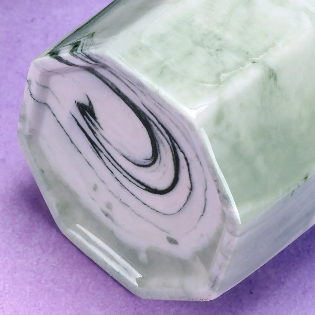 1Pcs Marble Grain Pen Holder Ceramic Octagonal Pencil Holder Makeup Brush Organizer Container Green Sturdy Desk