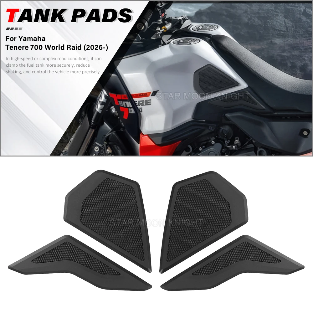 

Motorcycle Side Tank Pad Protector For Yamaha Tenere 700 T7 World Raid 2026 Anti-slip Rubber Knee Grip Traction Decal Stickers
