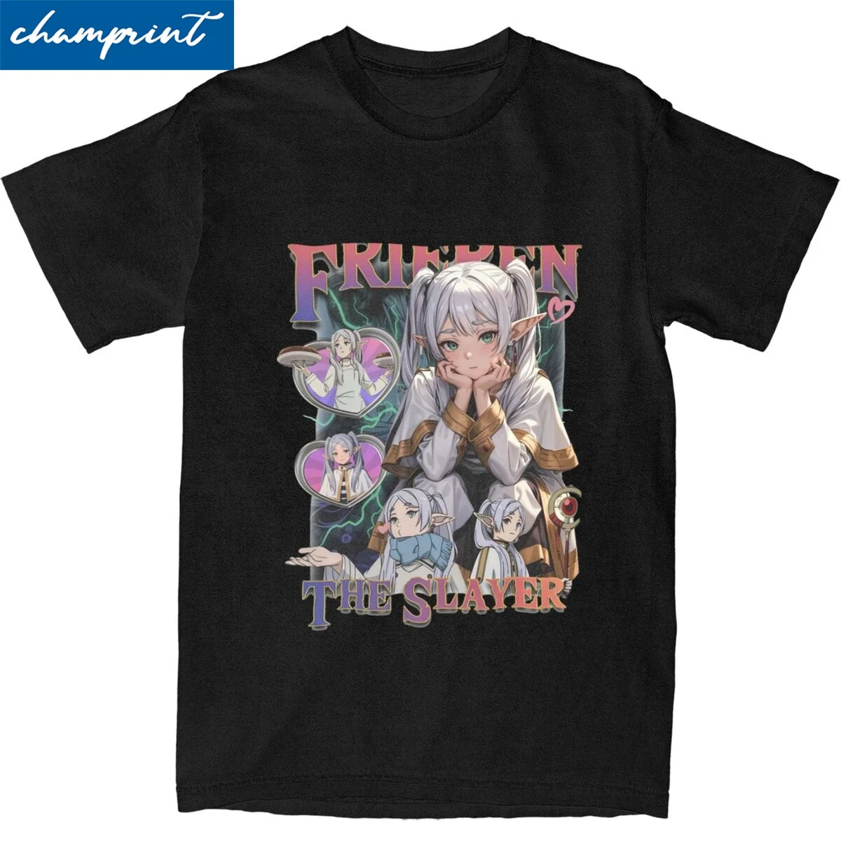 Anime Sousou No Frieren T-Shirts for Men Women Leisure 100% Cotton Tees Round Collar Short Sleeve T Shirt Plus Size Tops