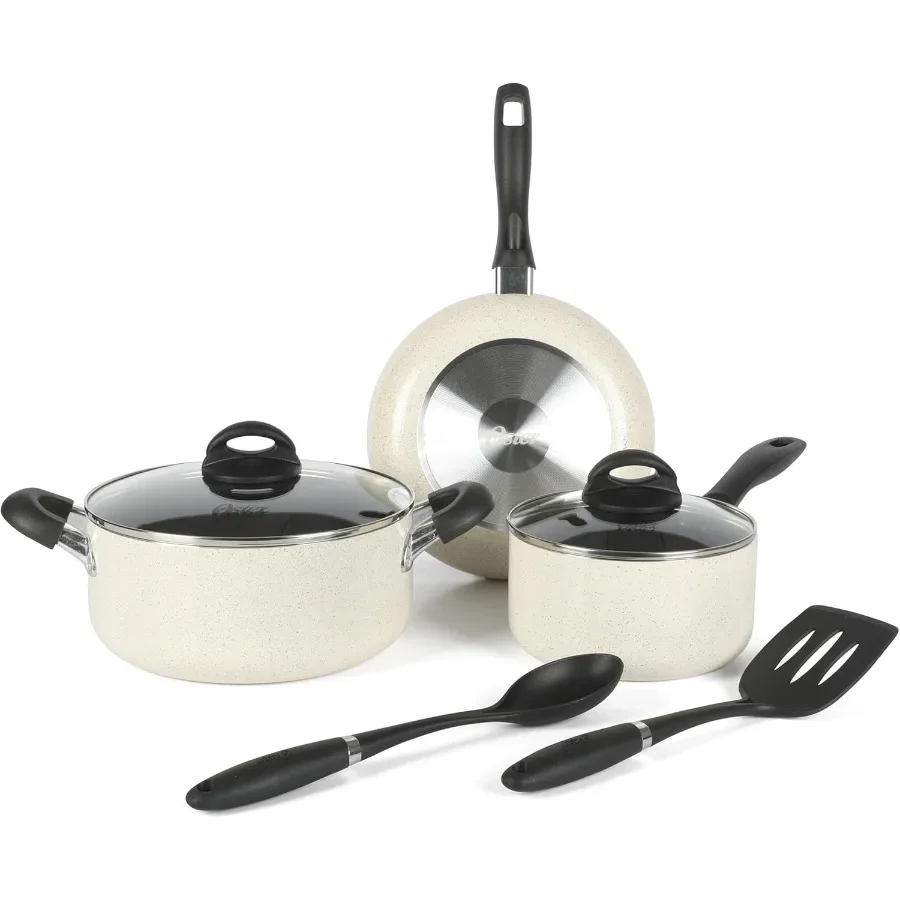 

Premium 7Piece Aluminum Nonstick Cookware Set with Induction Compatibility and StayCool Bakelite Handles for Efficient Kitchen