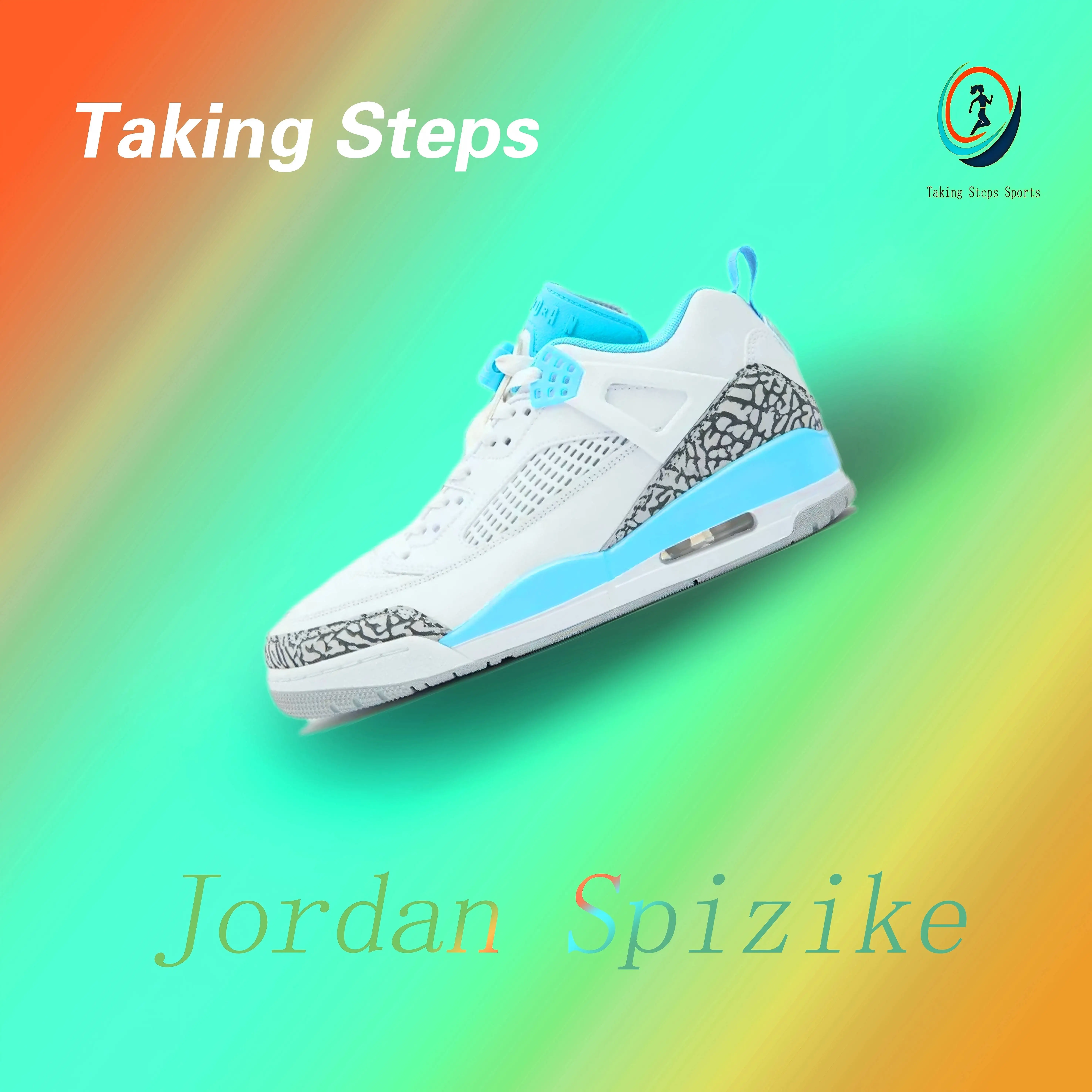 Jordan Spizike LOW Masculino e Feminino Conforto Versátil Baixo Top Retro Boardshets BlueWhite