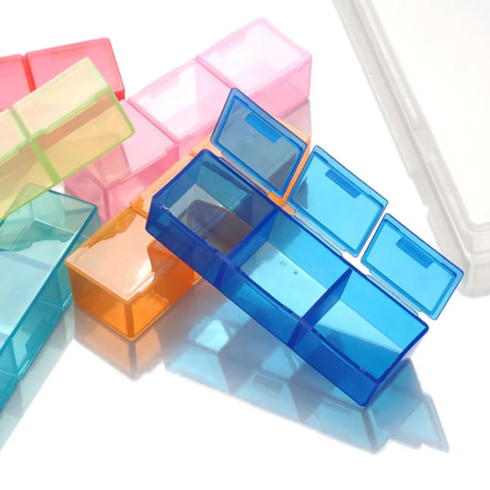 1Pcs Compact 21-Section Pill Organizer Strong Lightweight Storage Box Tablets Jewelry Ornaments Home Office