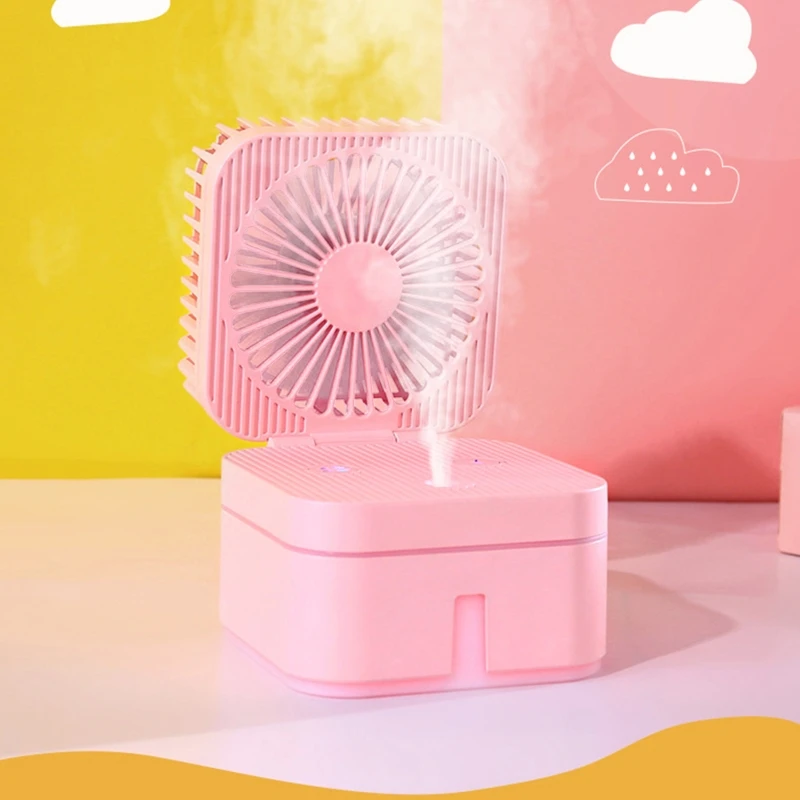 2-in-1 Humidifier Fan Air Humidifying Fan Movable Desktop Silent Small Fan Dropship