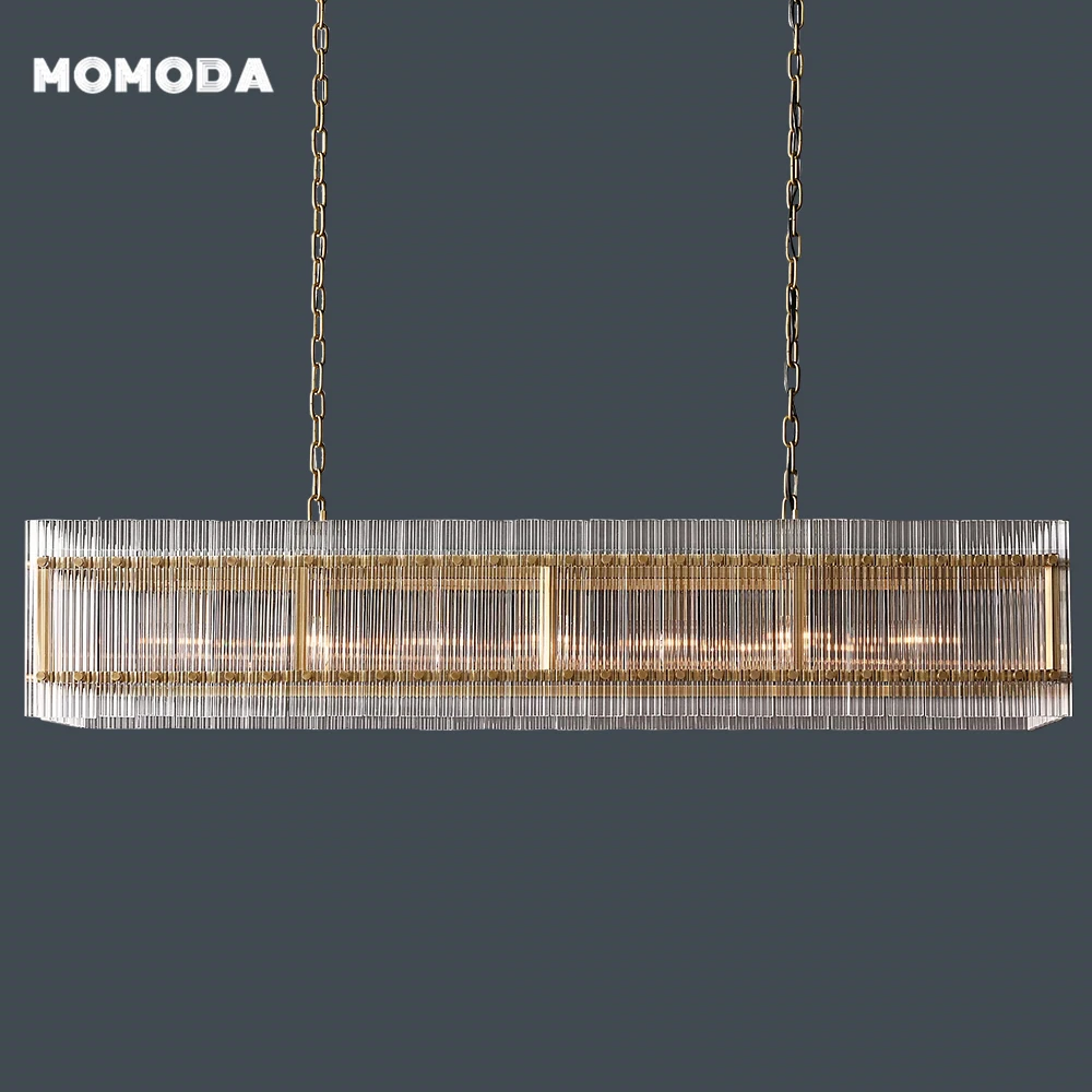 San Marco Rectangular Chandeliers Classic LED Glass Brass Chrome Black Pendant Lights Bedroom Dining Room Living Room Lamps