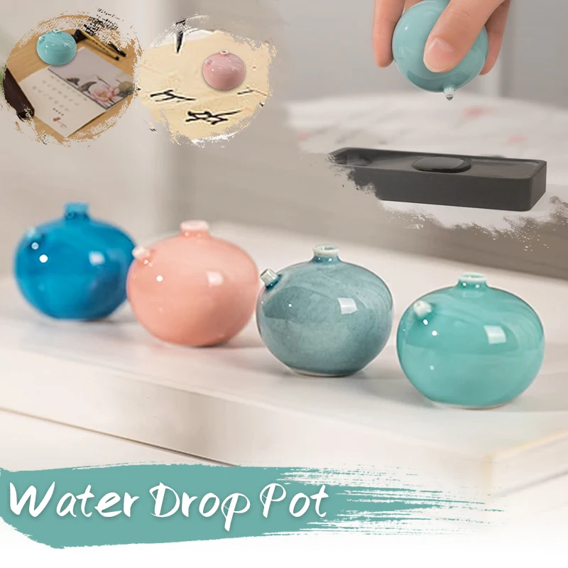 

Water Drop Ceramic Inkstone Calligraphy Water Cup Ink Drop Pot Four Treasures Of The Study Chinese Water Dropper Container New