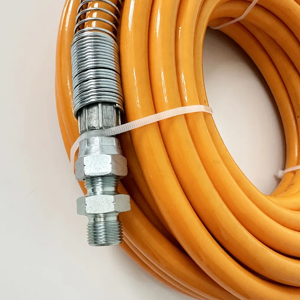 Tubo flessibile di spruzzo di vernice airless 3/8 Tubo di nylon in fibra flessibile ad alta pressione con strato di fibra tessuta addensata aggiornato per tubo della pistola a spruzzo
