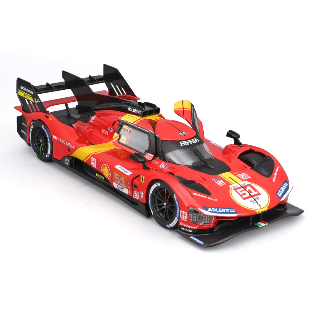 Bburago 1:43 le mans ferrari 499p 2022 488 250 512 liga de luxo veículo diecast puxar para trás carros modelo brinquedo coleção presente