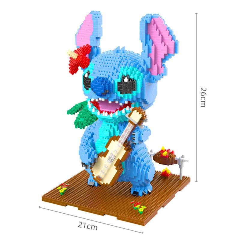 Stitch Stitch BlockGuitar Building Blocks lettura punto seduto assemblaggio regalo creativo 6-12y action figure building blocks