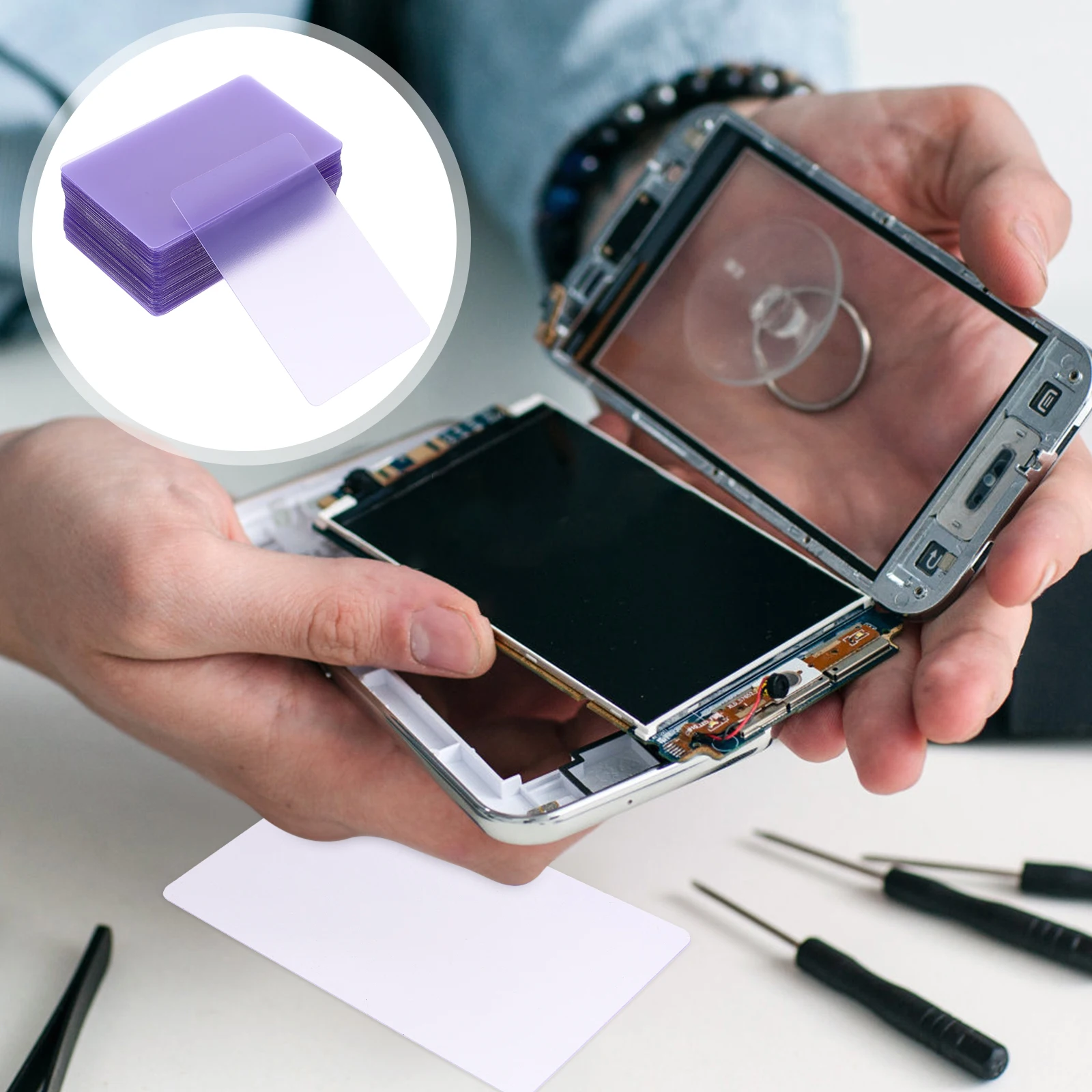 100Pcs LCD Screen Pry Tool Professional Phone Opening Cards for Mobile Screen Repair and Disassembly Tasks Phone Opening Cards