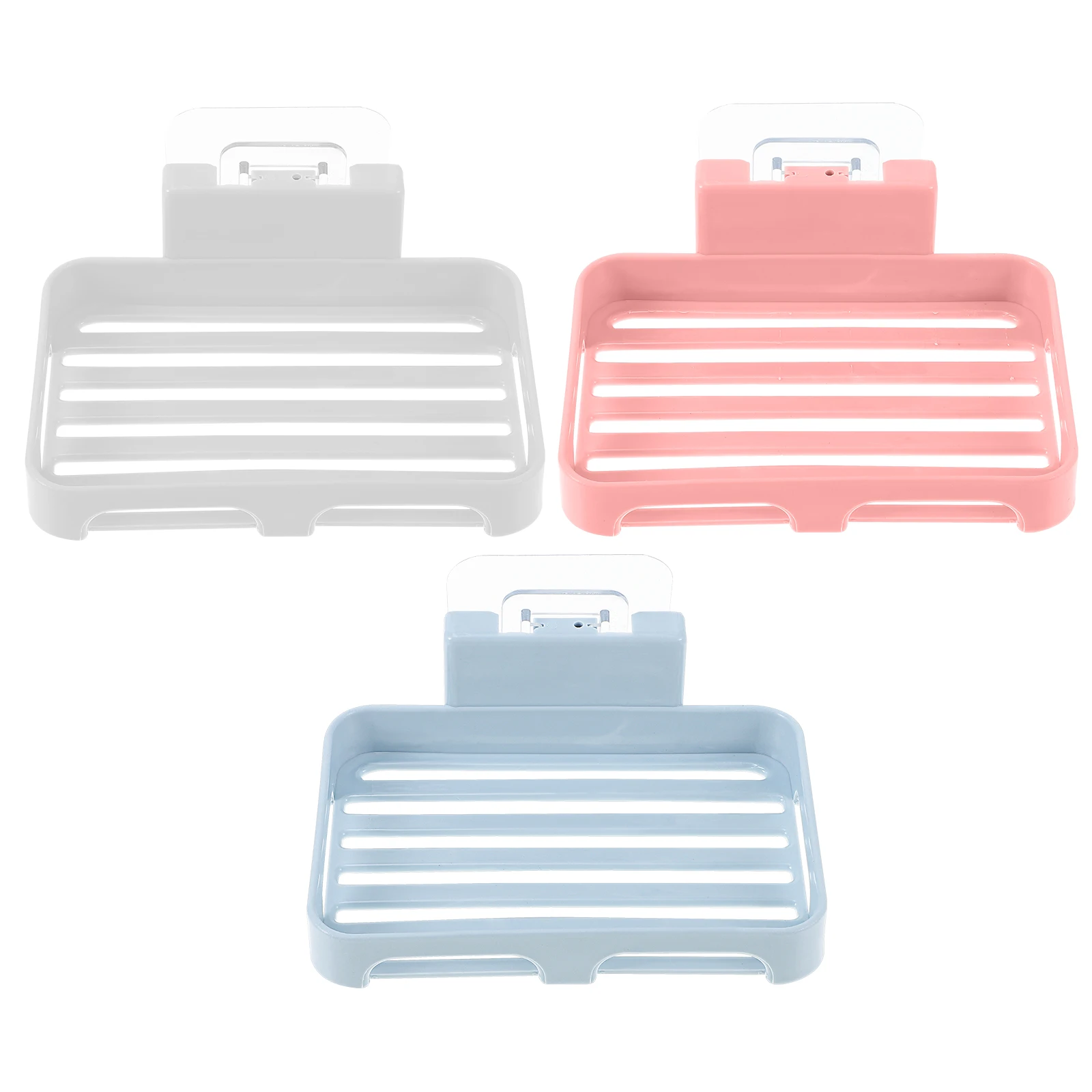 

3pcs Soap Holder Boxes Stainless Steel Shelf Wall Mount Drain Bathroom Kitchen Solid Extend Lifespan Clean Surface