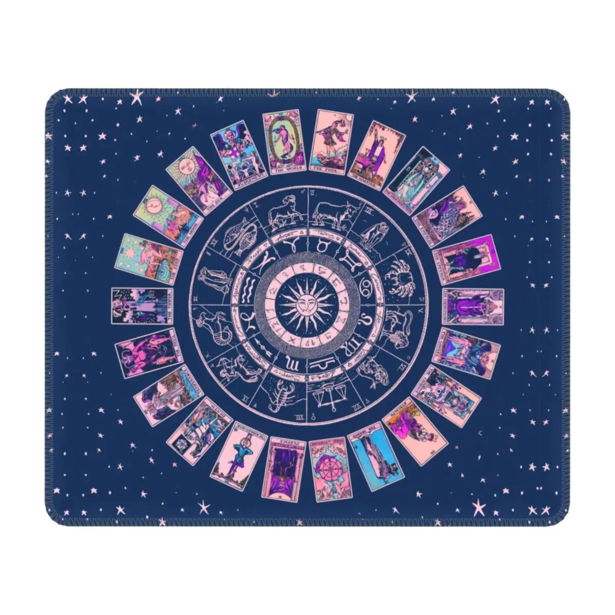 Pastel Goth Zodiac Astrology Chart Mouse Pad Gamer Mousepad Non Slip Rubber Witch Major Arcana Tarot Office Computer Desk Mat