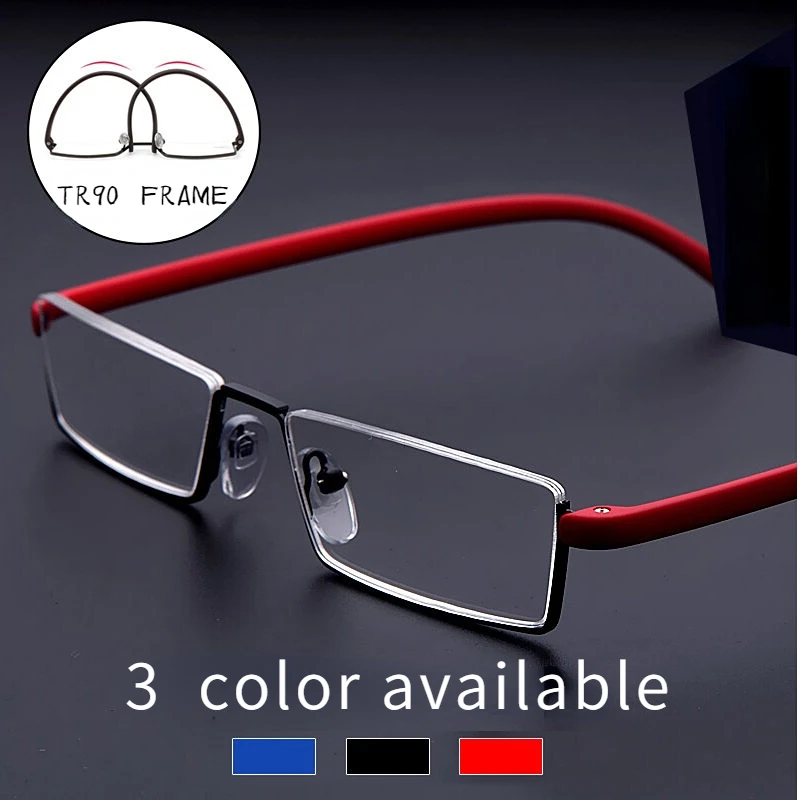 

TR90 MEN Women's Reading Glasses Anti Blue Light Glasses Grade +1.0+1.5+2.0+2.5+3.0+4.0 For Far Myopia Half Frame Style