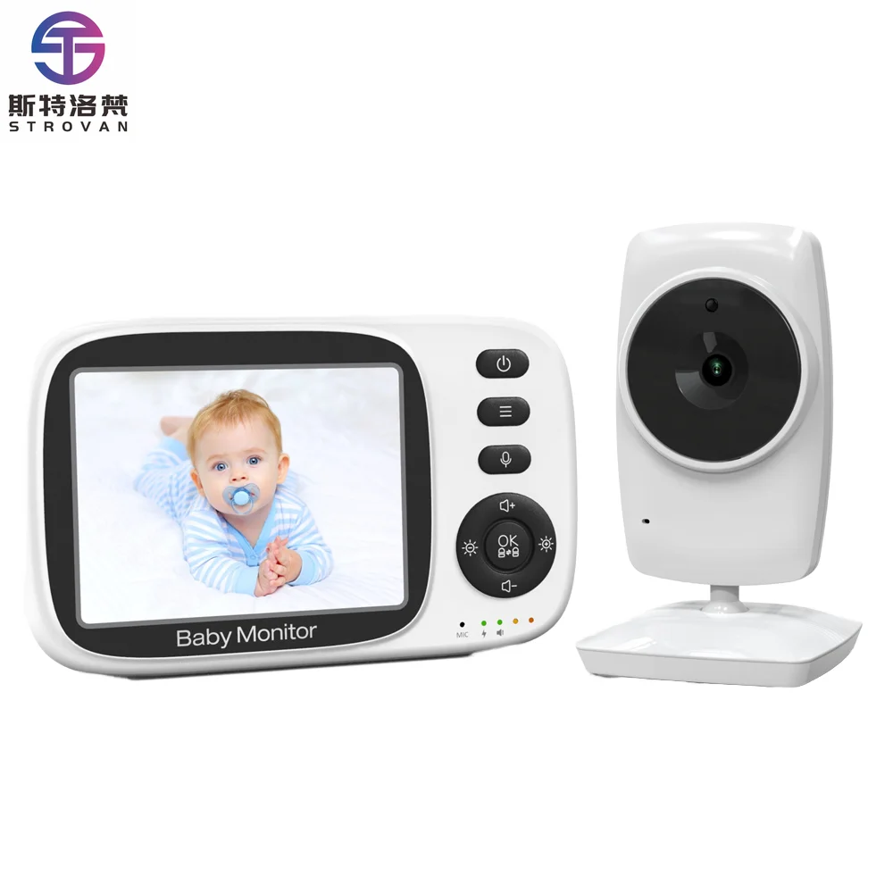 Cámara de bebé de 3,2 pulgadas, temporizador de alimentación inalámbrico, cámara de vídeo de temperatura para bebé, vídeo ECO para bebé