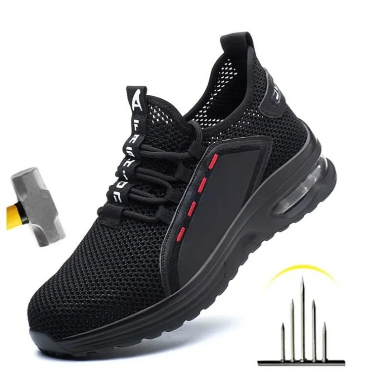 

New Men Air Cushion Safety Shoes Indestructible Work Shoes Sneakers Steel Toe Anti-smash Industrial Shoe Puncture-Proof footwear