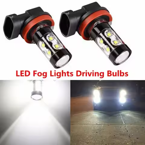 2x H8 H10 H11 Led HB4 9006 HB3 9005 Fog Lights Bulb 10SMD 50W 1200LM 6000K White Car Driving Running Lamp H4 H7 H16 LED Light