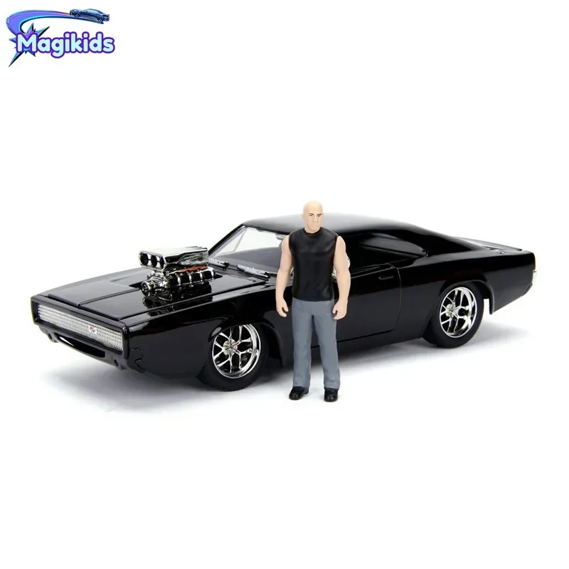 Jada 1:24 Dom & 1970 Dodge Charger R/T Diecast Metal Alloy Model Car Toys for Children Gift Collection J3