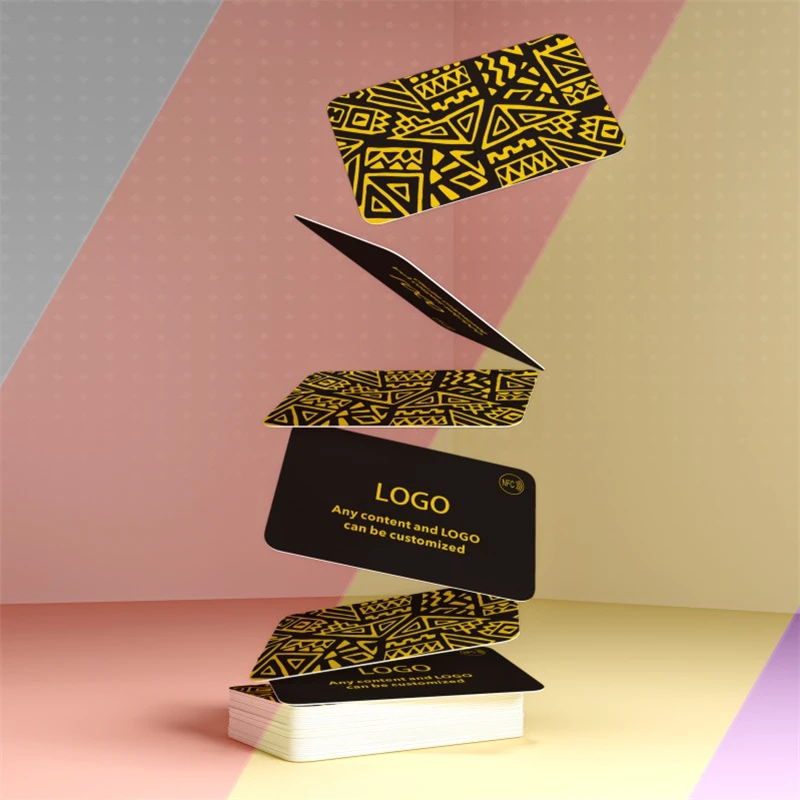 Custom Cards NFC Card Social Media Card for Business Personalized Design Round Corners Glossy Matte Frosted PVC Business Card