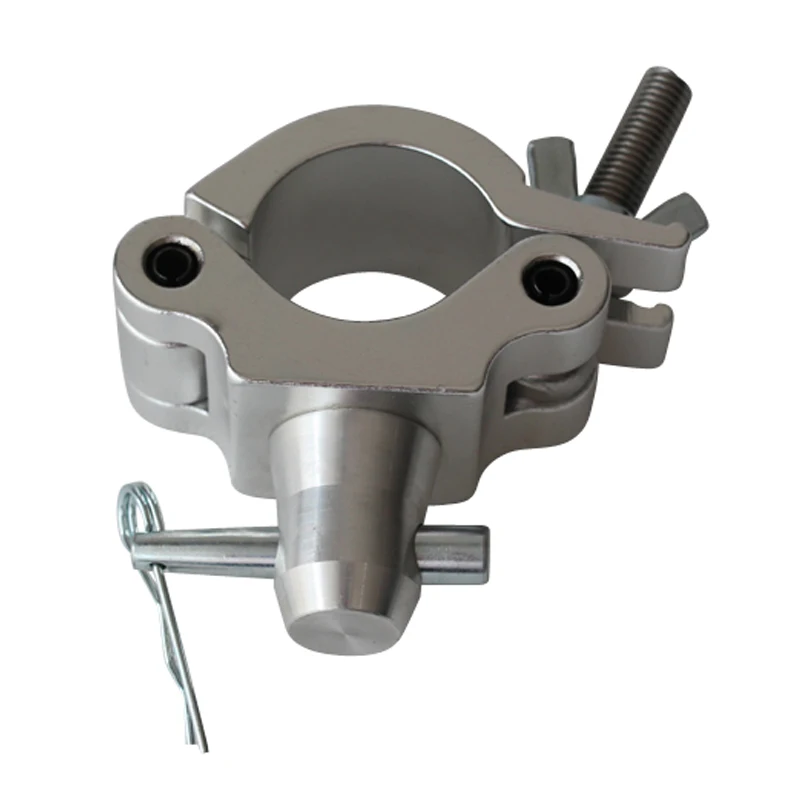 Aluminum Silver Wrap-Around Coupler Clamp for stage lighting Truss Pipe Clamp Tube 48-51mm Pipe Heavy Duty300KG Weight Capacity