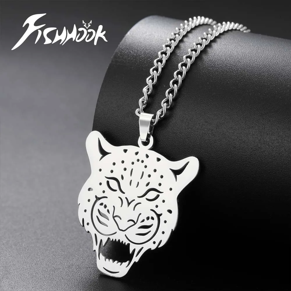 

Cheetah Wild Beast Leopard Tiger Lion Necklace for Men Woman Kid Child Boy Father Dad Chain Gift Stainless Steel Punk Jewelry