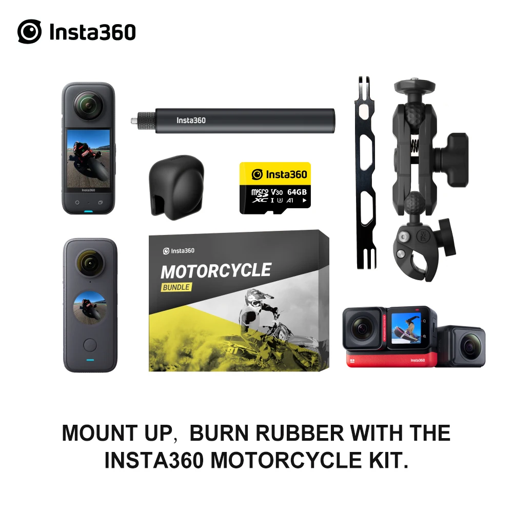 

Insta360 X3 and X2 Motor Club - Motorcycle Kit and Accessories of X3/ONE X2/ONE RS Twin