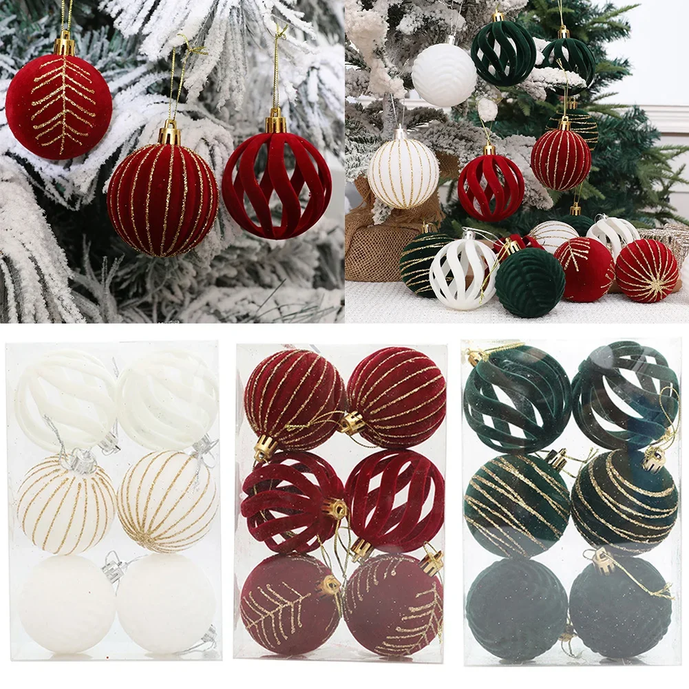 

Festive Gatherings Christmas Balls Festive Decor Easy To Hang Decorations Celebration Accessories Red Velvet Decorative Balls