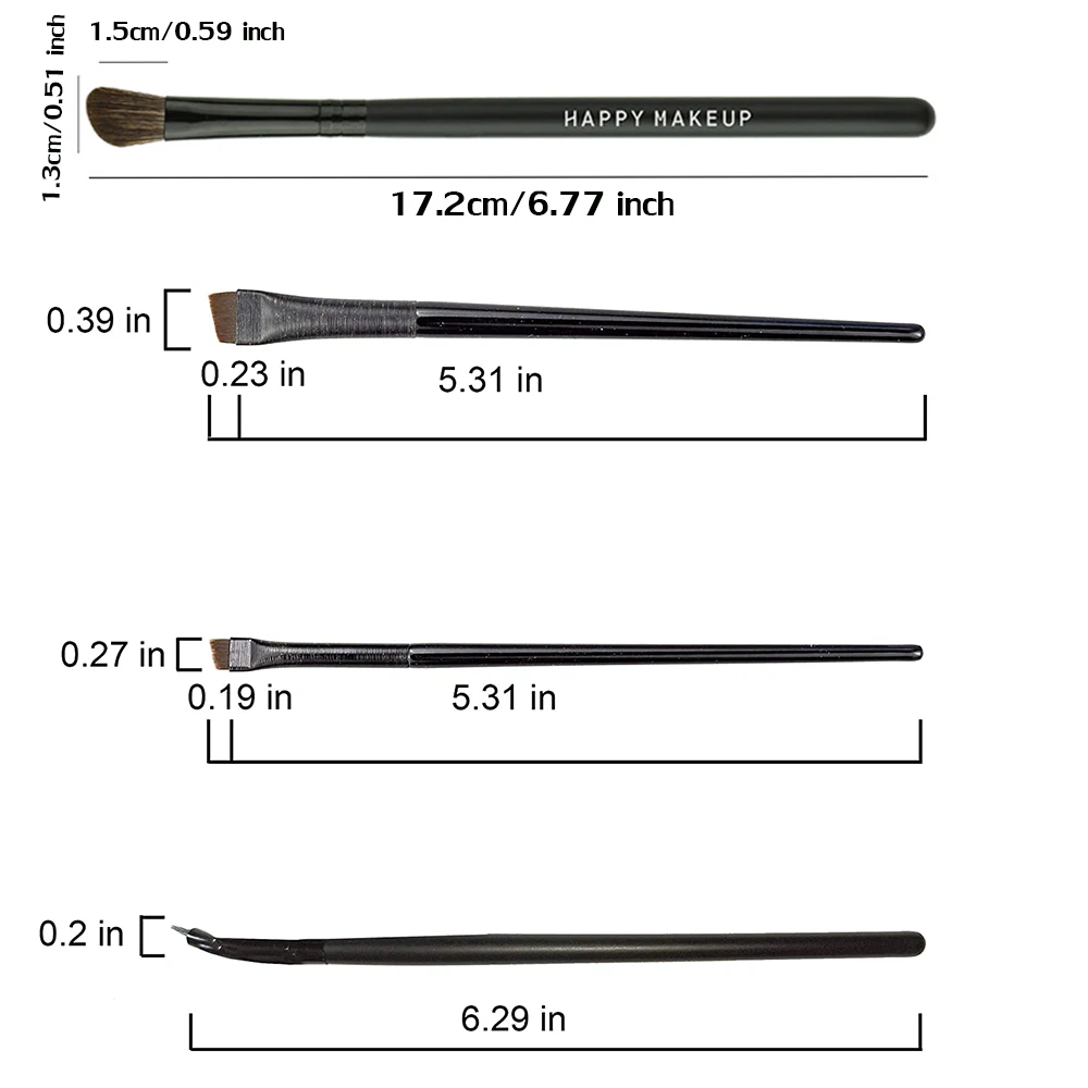 1/2/4 Stück dünner, ultrafeiner, kleiner, abgewinkelter, professioneller, weicher Augenbrauen-Eyeliner-Pinsel, Augenbrauen-Konturpinsel
